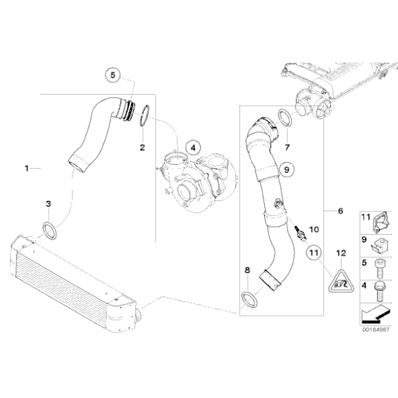 Przewód powietrza doładowującego BMW E90 E91 318d 320d M47N2 - 11617795304