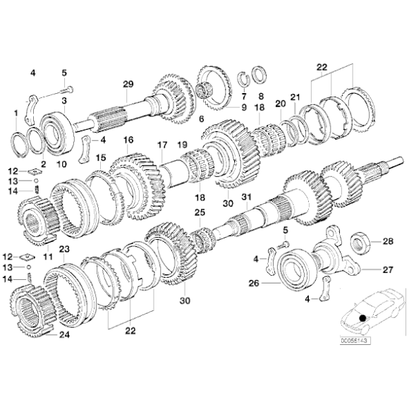 Pierścień zabezpieczający BMW E32 E34 E36 E38 E39 E46 E53 Z3 - 23211224926