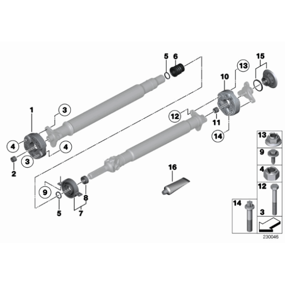 Łożysko igiełkowe podpory wału BMW E31 E32 E34 E81 E84 X1 E90 E91 E92 F01 F06 F07 F10 F11 F20 F30 G05 G11 G20 G30 - 26121225002
