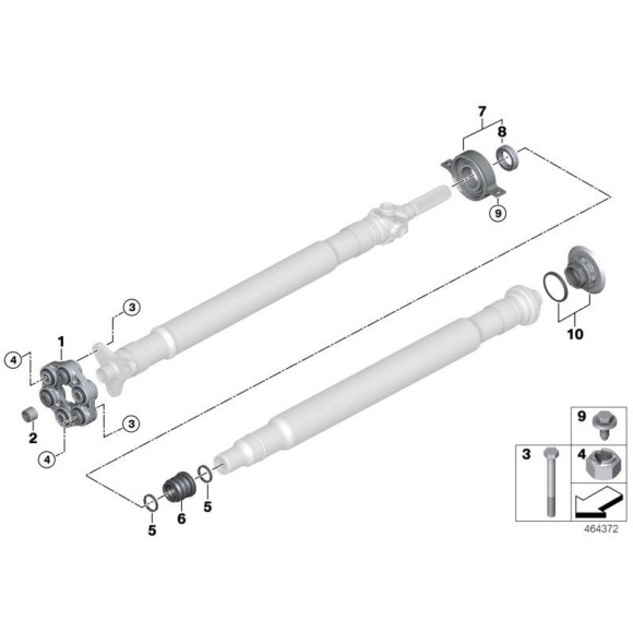 Łożysko igiełkowe podpory wału BMW E31 E32 E34 E81 E84 X1 E90 E91 E92 F01 F06 F07 F10 F11 F20 F30 G05 G11 G20 G30 - 26121225002