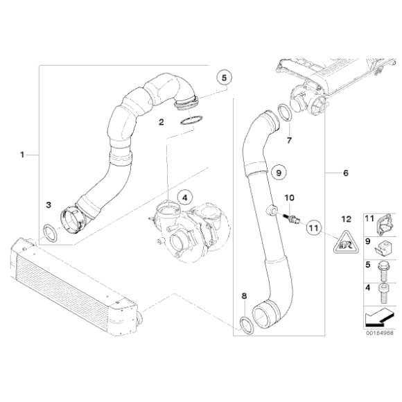 11617799401 Przewód powietrza doładowującego BMW E60 E61 525d 530d 525xd 530xd - 11617799401 - Części oryginalne BMW Łódź | Sklep internetowy BMW