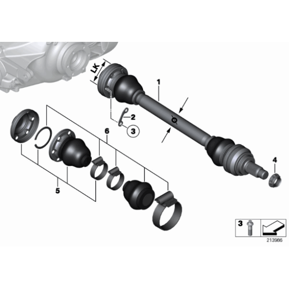 Śruba torx wałka przekazania napędu BMW E31 E38 E39 E60 E61 E63 E64 E82 E90 E92 E93 - 33211227944