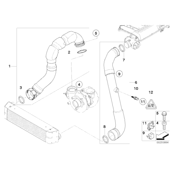 Uszczelka turbosprężarki BMW E46 E90 E60 E65 X3 X5 330d 325d 525d 530d 730d - 11617801222