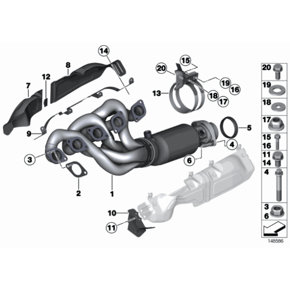 11621711954 Nakrętka kolektora BMW E30 E34 E32 E31 E28 E21 - 11621711954 - Części oryginalne BMW Łódź | Sklep internetowy BMW