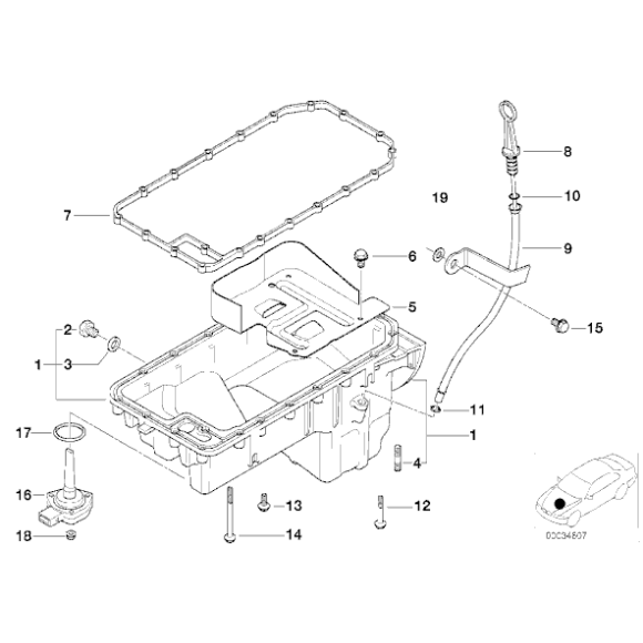 11431247530 Miarka poziomu oleju BMW E36 E46 Z3 316i 318i M43 - 11431247530 - Części oryginalne BMW Łódź | Sklep internetowy BMW
