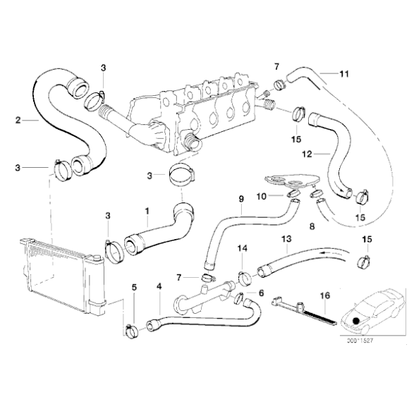 Przewód elastyczny układu chłodzenia BMW E34 E36 518i 318i 316i 318is M43 M42 - 11531247915