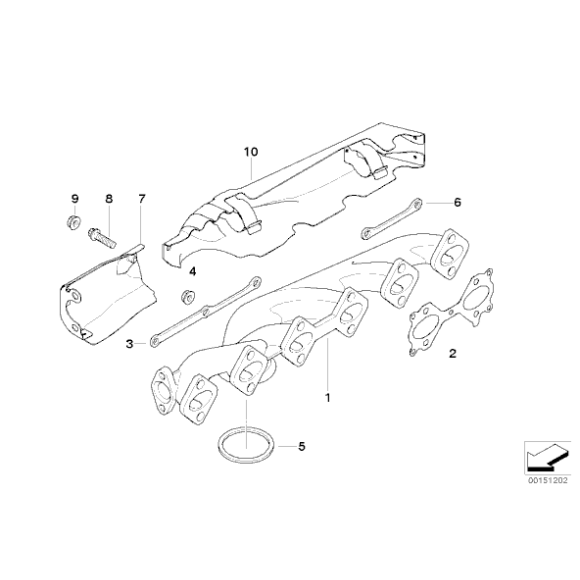 Uszczelka kol. wydechowego BMW E46 E39 E90 E60 E87 X3 X5 E38 730d 520d 525d 530d 318s 320d 325d 330d - 11627798177