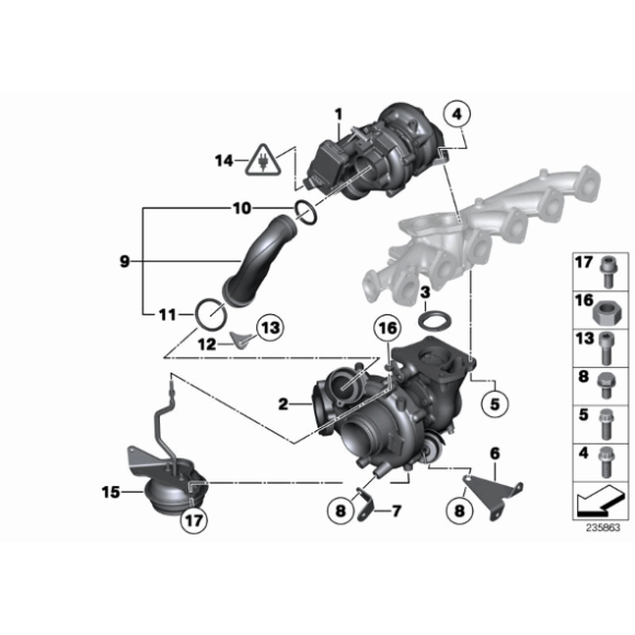 11652243402 Śruba kolektora / turbosprężarki BMW E34 E36 E46 E39 E53 E60 E63 E65 E70 E83 E87 E90 F01 F07 F10 F13 F15 F30 G11 - 11652243402 - Części oryginalne BMW Łódź | Sklep internetowy BMW