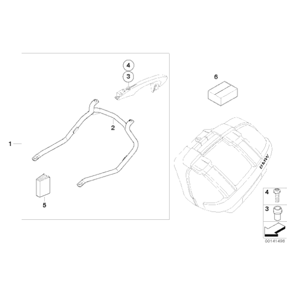 Kołek blokujący mocowanie kufra K40 K43 K1200S K1300R K1200R - 71607692134