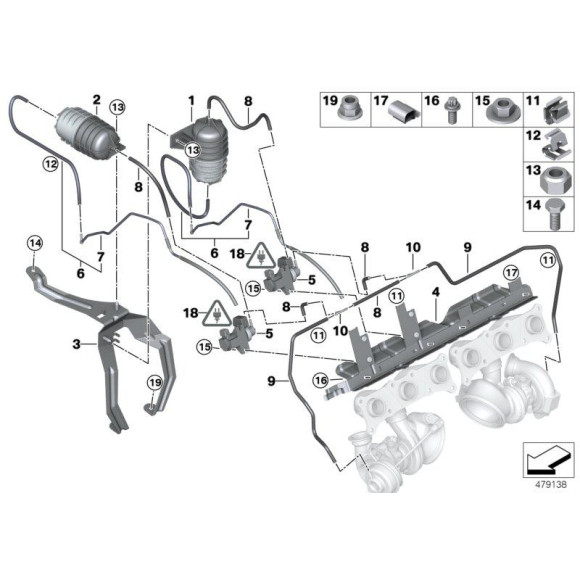 Zbiornik podciśnieniowy BMW E38 E39 E46 X5 E60 E90 730d 520d 530d 525d 318d 320d 330d 535d 135i 335i - 11652247620