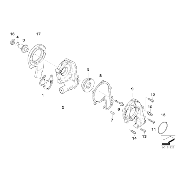 Uszczelka pompy wody BMW A15 K40 K43 K44 1200 1300 - 11517705437