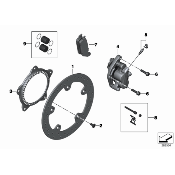 Śruba torx hamulca tył BMW K08 K09 K17 K18 K19 K21 K22 K23 K25 K255 K26 K27 K28 K29 K32 K40 K50 K61 K70 K80 - 33177709205