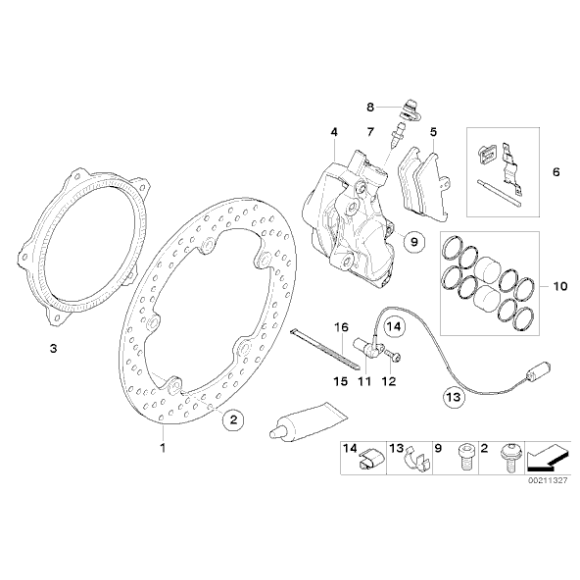 Tarcza hamulcowa z nitami BMW K25 K255 R1200 GS - 34117711427