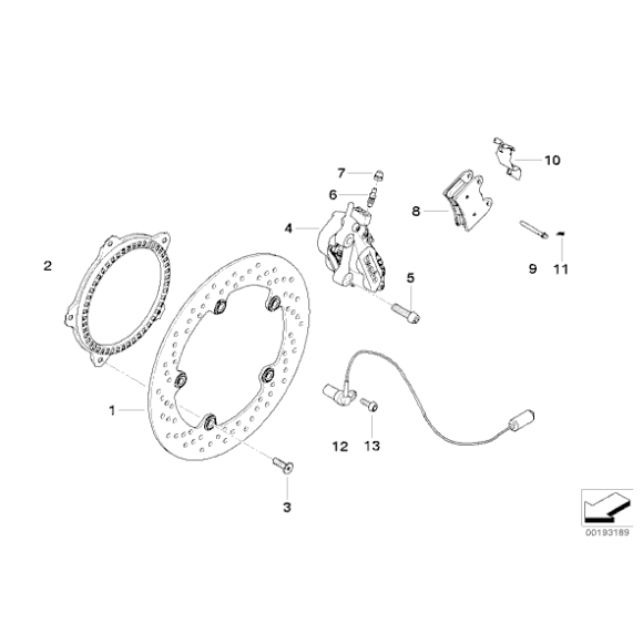 Tarcza hamulcowa z nitami BMW K25 K26 K27 K28 K29 K71 K73 R1200 R900 F800 - 34117711428