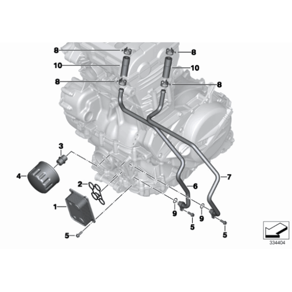 Filtr oleju czarny BMW K70 K71 K72 K73 K75 F700 F800 - 11427719357