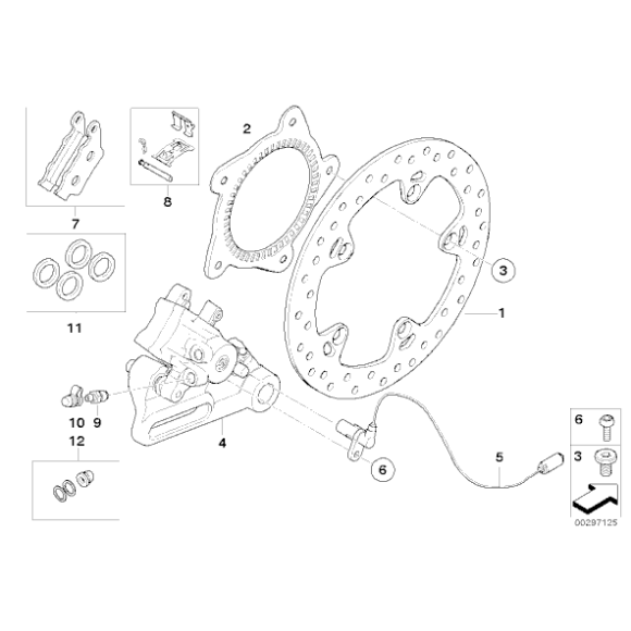 Komplet klocków hamulcowych tył BMW K42 K46 K47 K67 K70 K72 K75 K80 K81 K82 R131 R134 - 34217722884