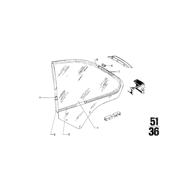 Uszczelka szyby tył prawa E9 NK 2000C 2000CS 2,5CS 2800CS 3,0CS 3,0CSiL 3,0CSL - 51367740106