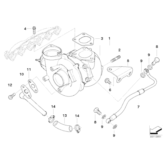 Przewód powrotny turbosprężarki BMW E60 E61 E65 E53 525 530 730 3.0 - 11427785856