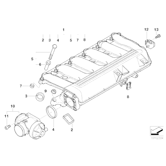 13617787142 Czujnik ciśnienia w kolektorze BMW BMW E46 X5 E60 E65 E87 E90 1.8d 2.0d 3.0d - 13617787142 - Części oryginalne BMW Łódź | Sklep internetowy BMW