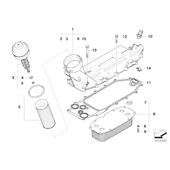 Pokrywa filtra oleju BMW E46 E60 E61 E65 E83 E87 E90 E91 318d 320d 520d 745d 118d 120d - 11427787696