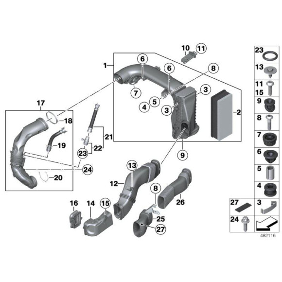 Element grzejny BMW E46 E60 E64 E65 E70 E81 E82 E83 E84 E90 F01 F07 F10 F15 F25 F30 F36 - 13717787941