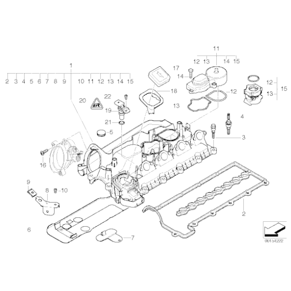 Uszczelka pokrywy głowicy BMW E46 E60 E61 E83 E87 E90 E91 - 11127787977