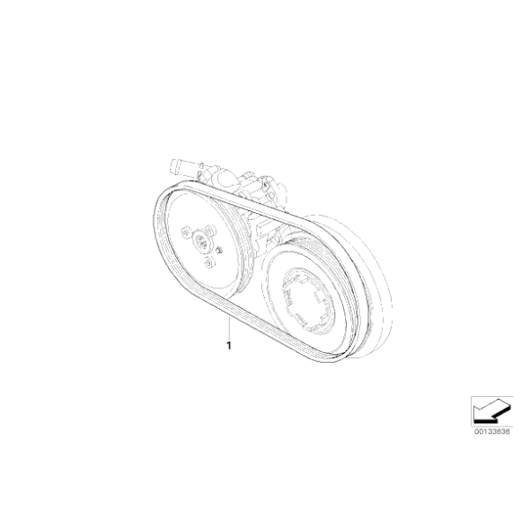 Pasek micro na klimatyzację BMW E90 E91 E92 325d 330d 330xd M57N2 - 11287794070