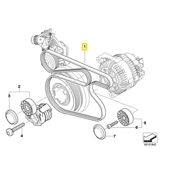 Pasek micro BMW E87 118d 120d M47N2 - 11287795601