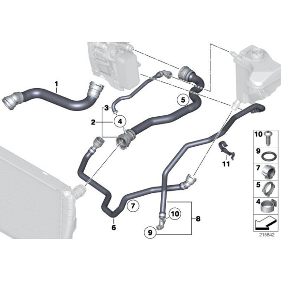 Przewód chłodnicy BMW E84 E82 E90 E91 E93 E88 316d 318d 320d 118d 120d 123d 16d 18d 20d 23d N47 N47N - 17127797258