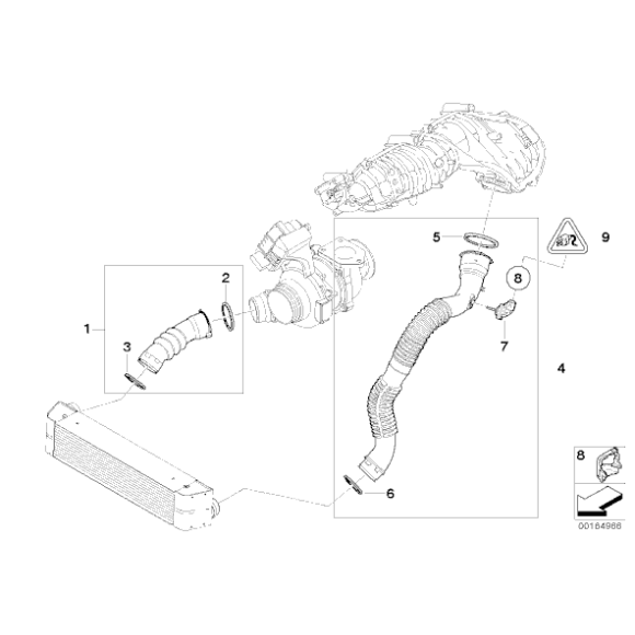 Przewód  intercoolera BMW E82 E84 X1 E88 E90 E91 E92 E93 320d 318d 316d  118d 130d 123d- 11617797483