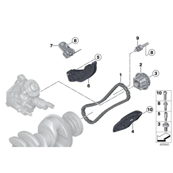13527797905 Napinacz rozrządu BMW E60N E70 E81 E87 E90 F01 F07 F10 F12 F15 F20 F30 F48 G11 MINI - 13527797905 - Części oryginalne BMW Łódź | Sklep internetowy BMW