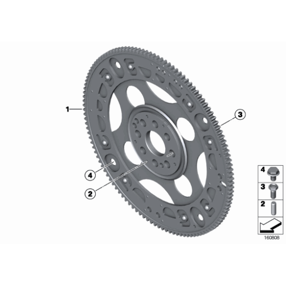 Śruba koła zamachowego BMW E60 E71 E81 E84 E90 F01 F10 F12 F15 F20 F30 F45 F48 MINI G01 G30 - 11227797966