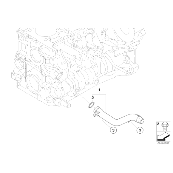 Przewód powrotny wody BMW E60 E61 E81 E83 E84 E87 E88 E90 E91 E92 E93 318d 320d 316d 520d 116d 118d 120d 123d - 11537800583
