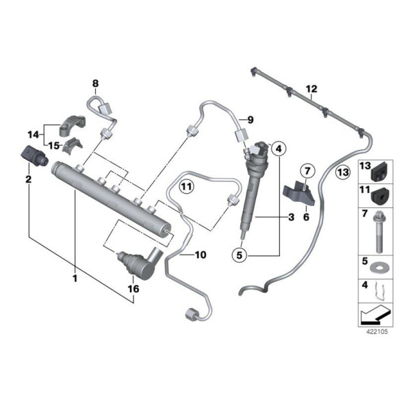 Przewód przelewowy BMW E81 E84 X1 E90 F20 F21 F30 F31 F36 MINI R56 R57 R58 R59 R60 R61 - 13537800673