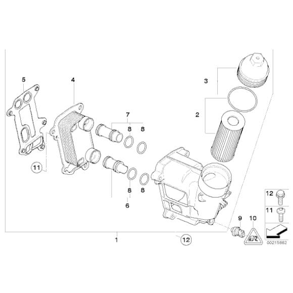 11427802117 Rurka łącząca chłodnicy oleju BMW E60 E81 E84 E87 E90 E91 318d 320d 118d 120d 123d 116d 520d - 11427802117 - Części oryginalne BMW Łódź | Sklep internetowy BMW