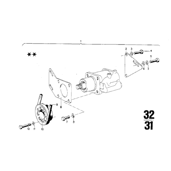 Płyta mocująca BMW E12 E23 E24 E3 E9 525 528 535 728 732 733 735 745 628 630 633 635 - 32411265846