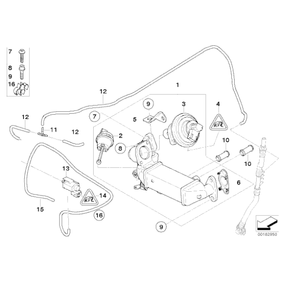 Zawór podciśnienia sterowania EGR BMW E60N E70N E71 E81 E83N E87N E90 E91 F01 F07 F10 F11  - 11717803615
