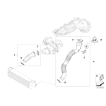 Przewód powietrza doładowującego lewy BMW E60 E61 520d N47 - 11617803748