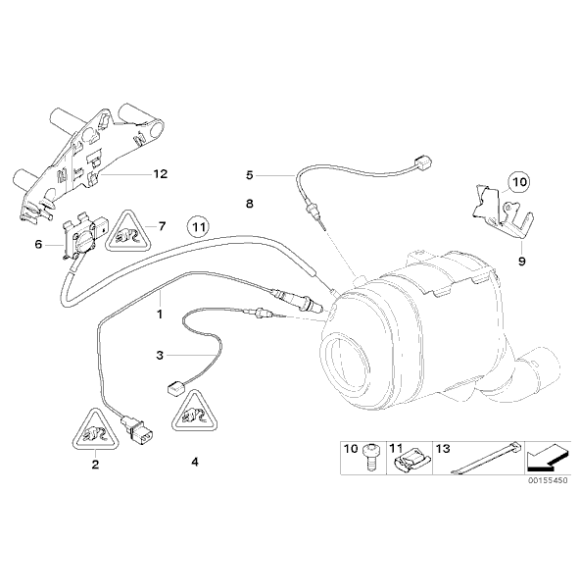 Czujnik ciśnienia spalin BMW E60 E61 E63 E64 E70 E71 E83 E90 E91 E92 - 13627804862