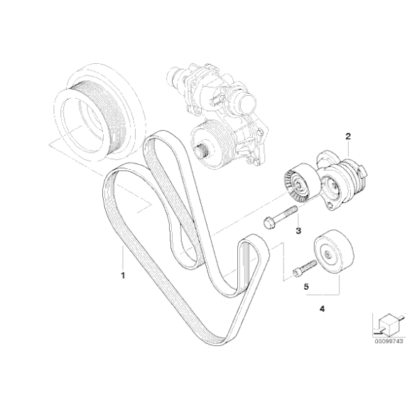 Napinacz paska pompy wody BMW E65 740 745 - 11287806252