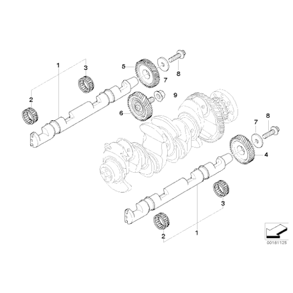Łożysko igiełkowe BMW E60 E61 E81 E84 X1 E90 E91 E92 F07 F10 F11 F15 X5 F20 F30 F31 - 11277810456