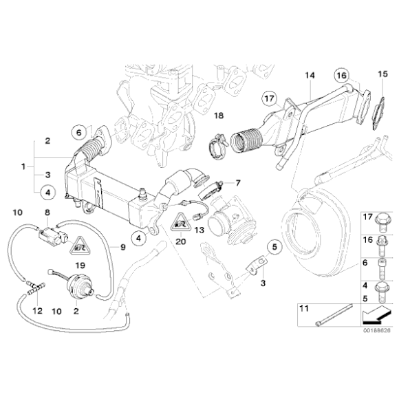 11717812513 Chłodnica spalin BMW E70 E70N X5 E90N 335d 35dX - 11717812513 - Części oryginalne BMW Łódź | Sklep internetowy BMW