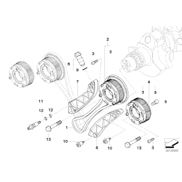 11317834163 Łańcuch rozrządu BMW E60 E61  E63 E64 M5 M6 - 11317834163 - Części oryginalne BMW Łódź | Sklep internetowy BMW