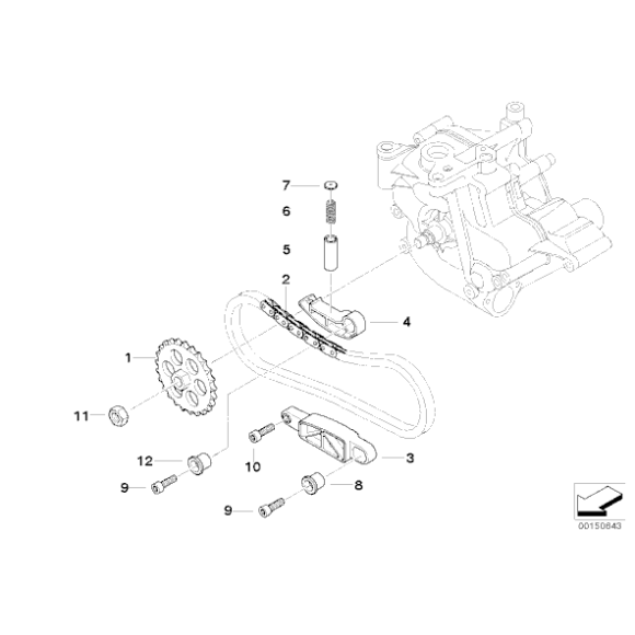 Szyna napinająca rozrządu BMW E60 E61N E63 E64 M5 M6 - 11417835157