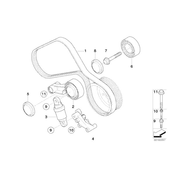 Rolka napinająca z dźwignią BMW E90 E92 E93 M3 - 11287838196