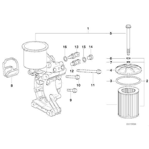 11427839858 Filtr oleju z podł. chłodnicy oleju magistrala BMW E36 E46 E85 E86 Z3 Z4 M3 - 11427839858 - Części oryginalne BMW Łódź | Sklep internetowy BMW