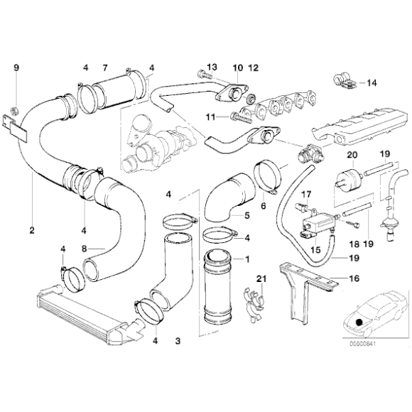 Przewód powietrza EGR BMW E36 E34 325td 325tds 525td 525tds - 11712244914