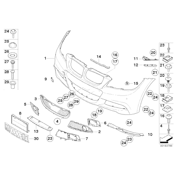 Zaślepka ucha holowniczego gruntowana BMW E90 E91 316i 316d 318d 318i 320d 320i 325d 325i 328i 330d 330i 335d 335i - 51117891391