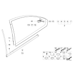 Uszczelka szyby tył lewa GLANZSCHWARZ BMW E46 Coupe 316 318 320 323 325 328 330 M3 - 51367891911