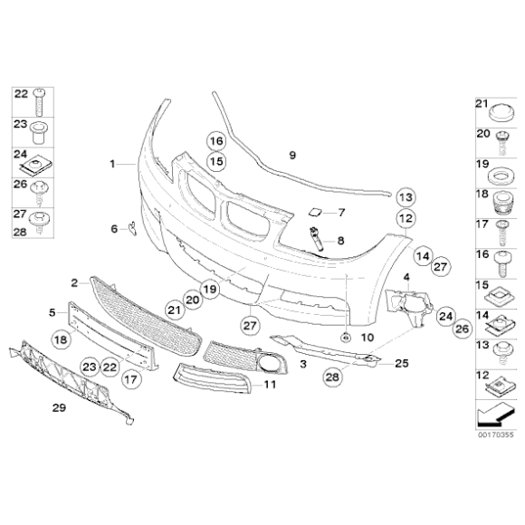 Zaślepka ucha holowniczego zderzaka M przód BMW E82 E88 118d 120i 123d 120d 135i 128i 125i - 51117892595